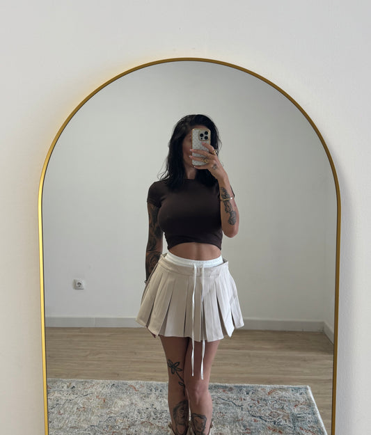 Falda tabla beige