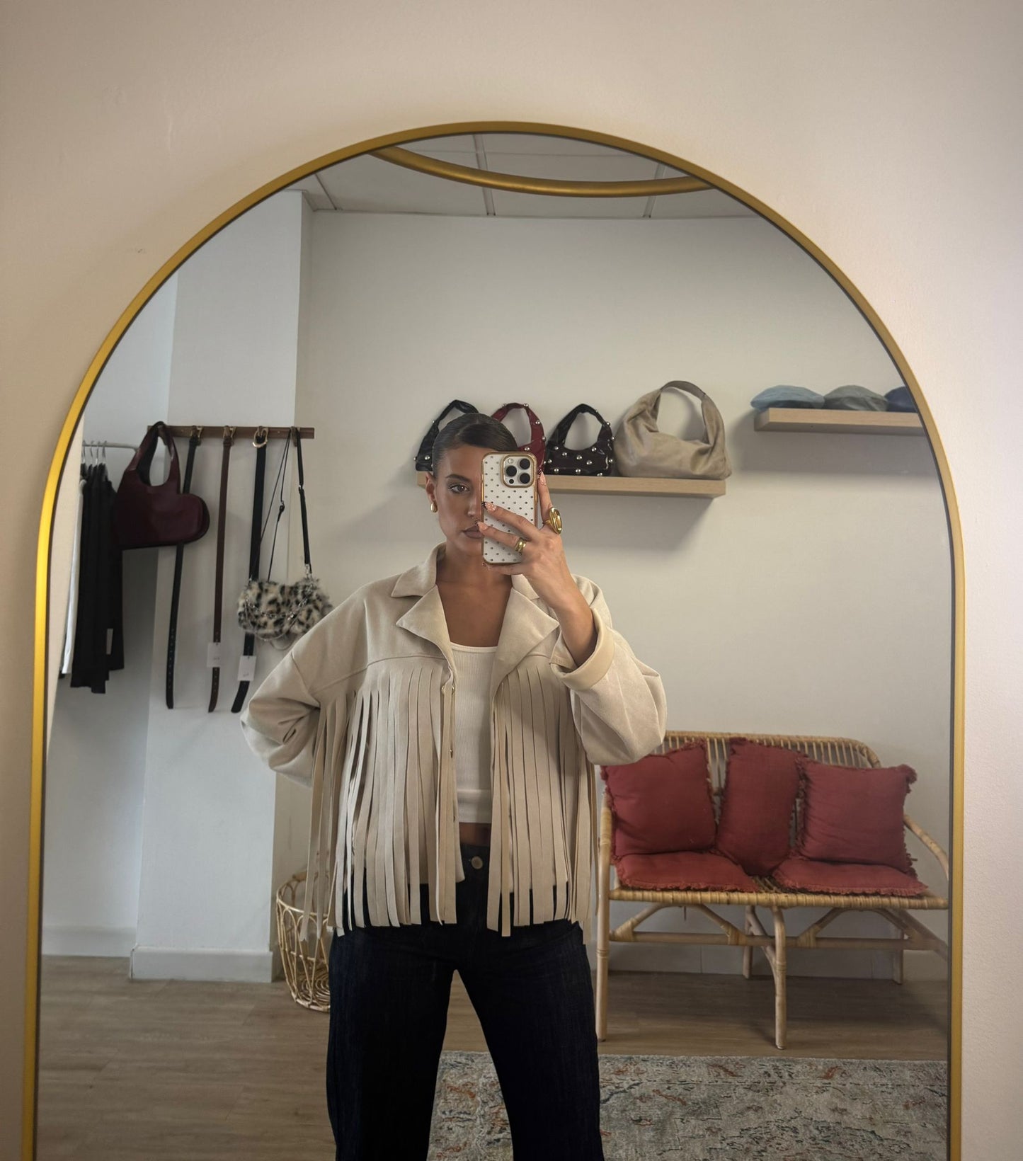 Chaqueta Antelina Flecos