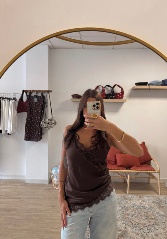 Camisa lencera marrón