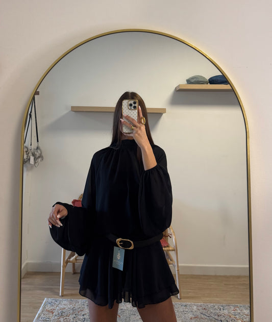 Vestido gasa volantes