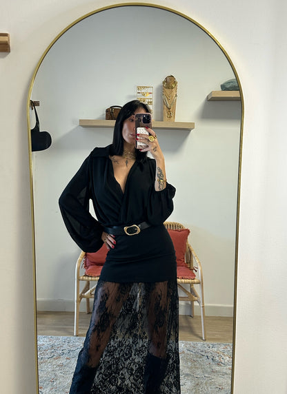 Falda larga encaje