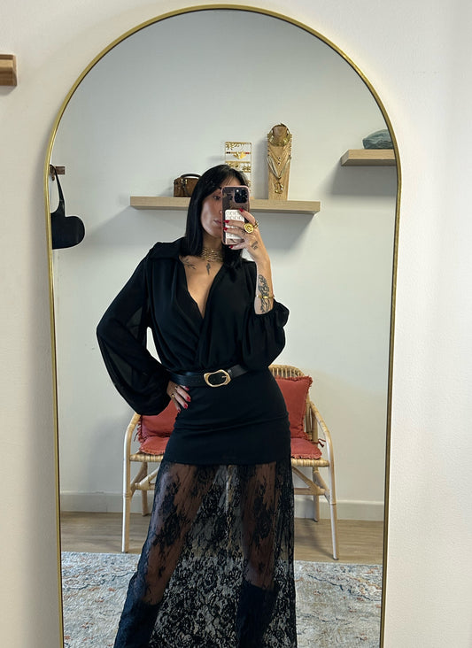 Falda larga encaje