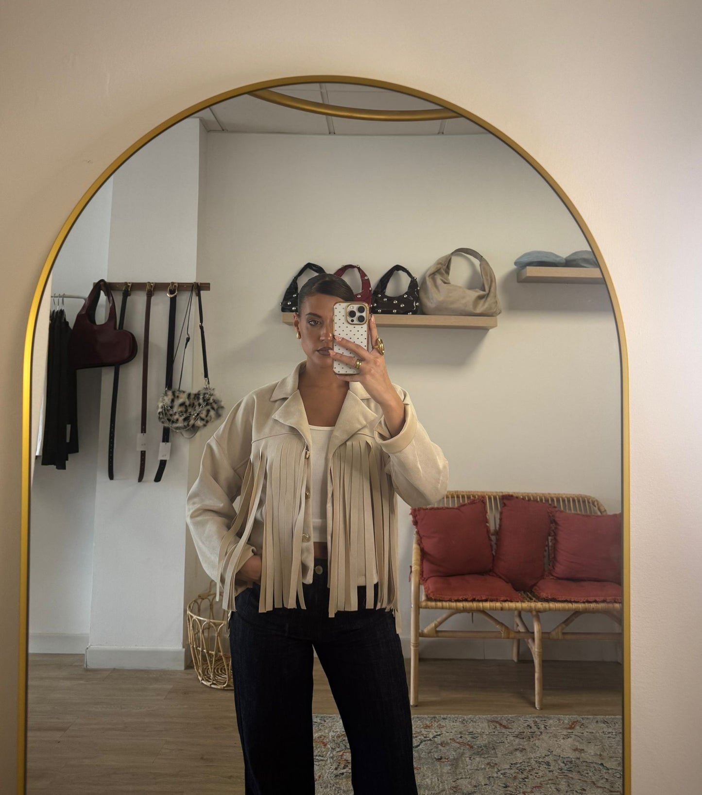 Chaqueta Antelina flecos